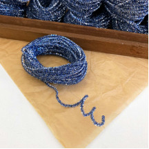 Mini Metallic Wired Tinsel Cord in Ice Blue + Silver ~ 1/8" wide ~ 10 meter length